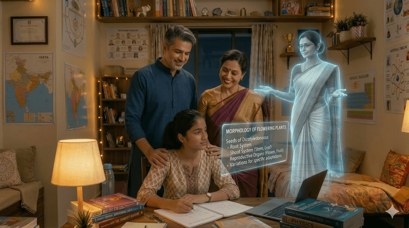 Student studying with AI teacher Anya